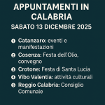 Copertina Appuntamenti Calabria 13 dicembre 2025