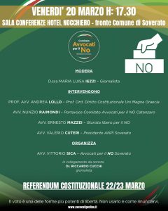 incontro referendum costituzionale Soverato 20 marzo